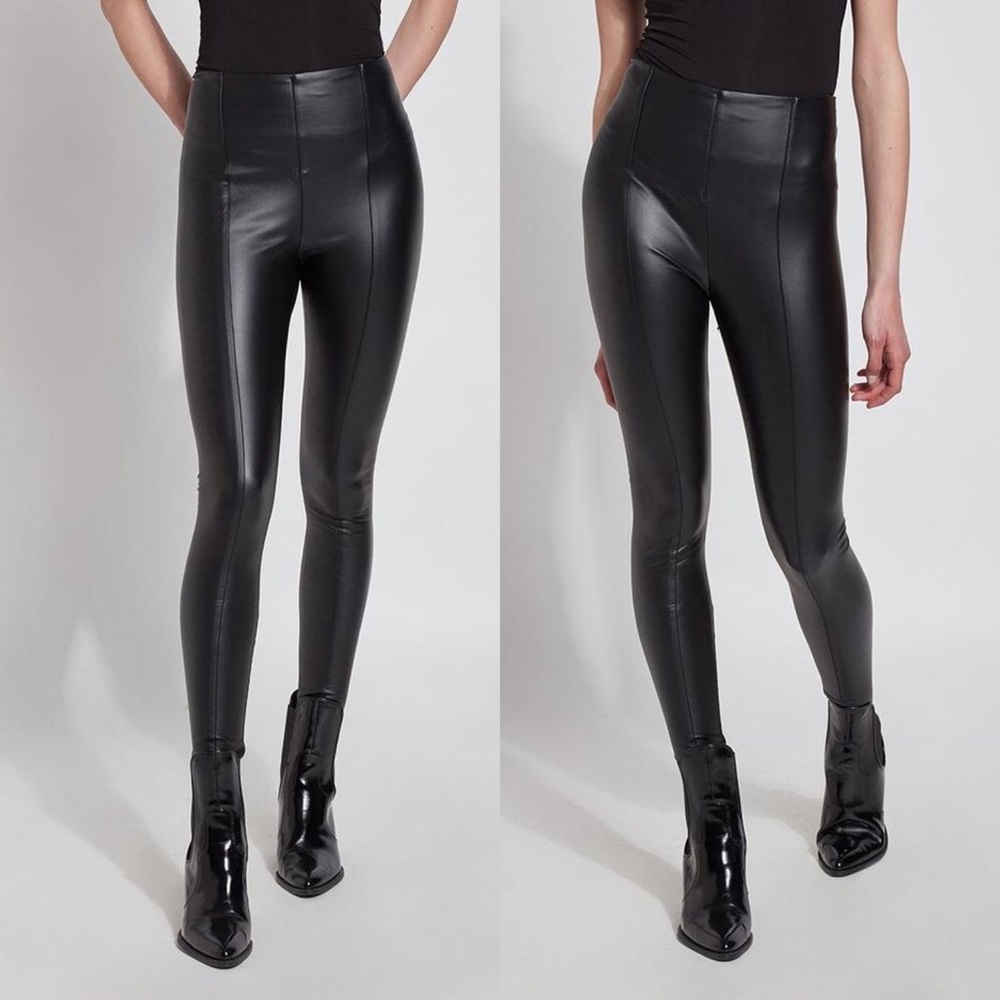 Lyssé Black Vegan Leather Leggings M NWT